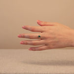 Green Agate Teardrop Cocktail Ring Bezel Set in Solid 14k Yellow Gold