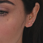 Lightning Bolt Flat Back Stud Earrings in Solid 14k Yellow Gold