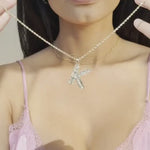 Radiant-Cut Initial Pendant in Solid 10k Yellow Gold - K