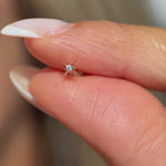 Yellow Gold Starburst Flat Back Gemstone Stud