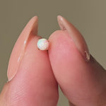 Yellow Gold Opal Prong Set Flat Back Earring
