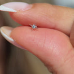 White Gold Starburst Flat Back Gemstone Stud