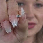 Yellow Gold Marquise Lab Grown Diamond Flat Back Earring
