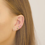 Dainty Circle Screw Back Earrings in Solid 14k Yellow Gold