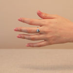 Diamond Heart Disc Signet Ring in Solid 14k Yellow Gold