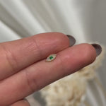 Emerald Evil Eye Flat Back Stud Earrings in Solid 14k Yellow Gold