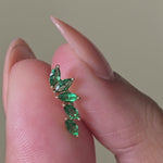 Yellow Gold Marquise Emerald Flat Back Ear Climber