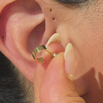 Yellow Gold Wide Huggie Hoop