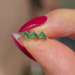 Yellow Gold Cascade Emerald Flat Back Earring