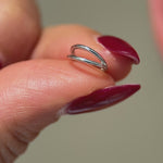 Twin Band Statement Hoop in Solid 14k White Gold