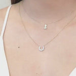 Diamond Girl Mama Charm Necklace in Solid 14k Yellow Gold