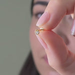Yellow Gold Diamond Droplet Flat Back Earring