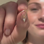 Kite Cut Gemstone Draped Threaded Flat Back Stud Earrings in Solid 14k Yellow Gold