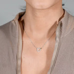 Interlocking Diamond and Gold Circle Necklace in Solid 10k Yellow Gold