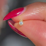 Diamond Droplet Flat Back Stud Earrings Flat Back Stud Earrings in Solid 14k Yellow Gold