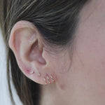 Bead Cluster Flat Back Stud Earrings in Solid 14k Yellow Gold