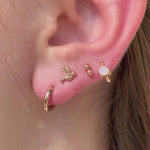 Rose Gold Double Ball Threaded Flat Back Earring