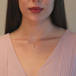 Diamond Pavé Square Cushion Pendant Necklace in Solid 14k White Gold