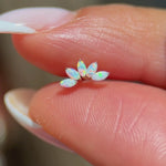 Yellow Gold Marquise Opal Stone Flat Back Earring