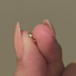 Yellow Gold Teardrop Threaded Flat Back Earring