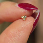 Yellow Gold Diamond Cut Trinity Flat Back Earring