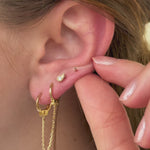 Diamond Paisley Flat Back Stud Earrings Milgrain Set in Solid 14k Yellow Gold