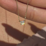 Yellow Gold Diamond Butterfly Station Necklace
