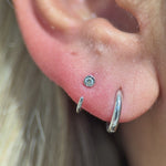 Infinity Hoop Earring in Solid 14k White Gold