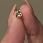 Yellow Gold Diamond Cut Clover Flat Back Earring