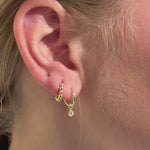 Bubble Beaded Hoop Earring in Solid 14k Yellow Gold