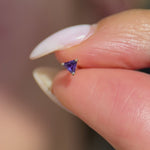 Triangle Cut Amethyst Flat Back Stud Earrings in Solid 14k Yellow Gold
