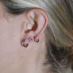 Hummingbird Flat Back Stud Earrings in Solid 14k White Gold