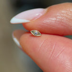 Yellow Gold Evil Eye Flat Back Threaded Stud Earring