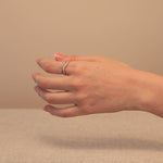 Diamond Pavé Studded Clover Drop Cable Ring in Solid 14k Rose Gold