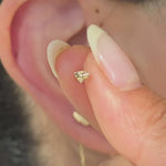 Yellow Gold Bee Flat Back Threaded Stud Earring