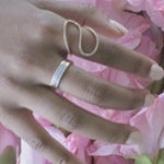 Diamond Swirl Ring in Solid 14k White Gold
