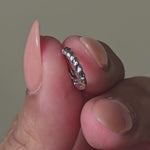 White Gold Twisted Rope Huggie Hoop