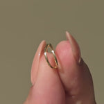 Yellow Gold Twin Band Statement Hoop