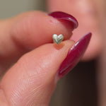 Gold Heart Flat Back Stud Earring