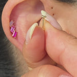 Yellow Gold Trinity Beaded Cluster Flat Back Earring