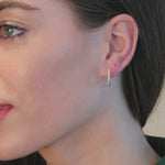 Classic Diamond Hoop Earrings in Solid 14k White Gold