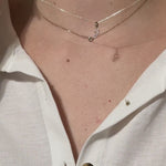 Cursive Diamond Initial Necklace in Solid 14k White Gold - J