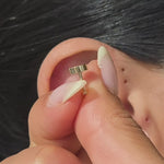 Yellow Gold Disc Flat Back Threaded Stud Earring