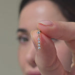 Yellow Gold Diamond Strand Flat Back Earring