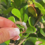 Fluted Ring with Diamond Center in Solid 10k Yellow Gold