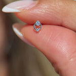 White Gold Double Stone Flat Back Earring