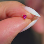 Yellow Gold Triangle Ruby Flat Back Earring