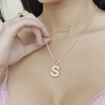 Radiant-Cut Initial Pendant in Solid 10k Yellow Gold - S