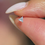 Triangle Cut Cubic Zirconia Flat Back Stud Earrings in Solid 14k White Gold