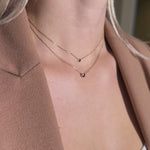 Sapphire Station Necklace Bezel Set in Solid 14k Yellow Gold